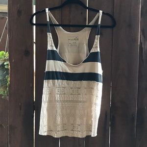 Free People striped and lace muscle tank